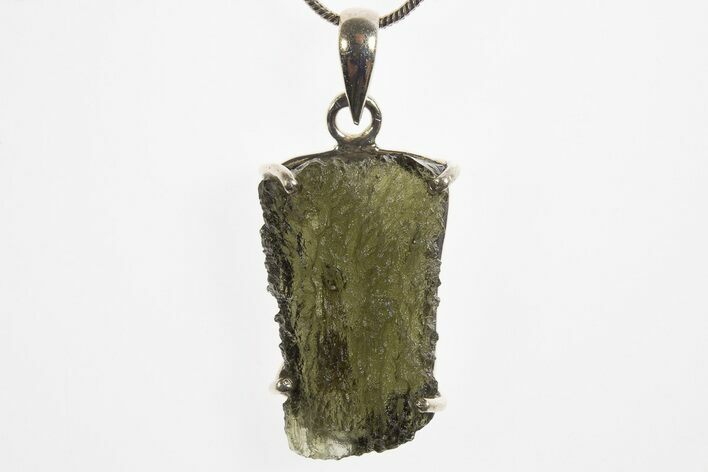 Green Moldavite Tektite Pendant ( g) - Czech Republic #329434